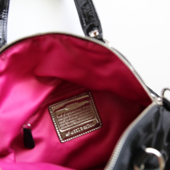 Coach Black Print Handbag w/ Printed Logos - Picture 6 of 9